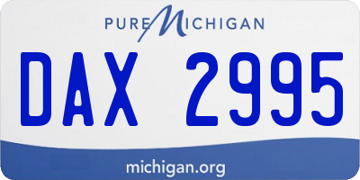 MI license plate DAX2995