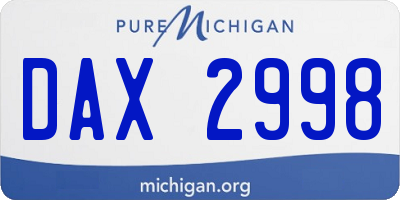 MI license plate DAX2998