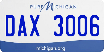 MI license plate DAX3006