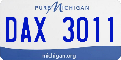 MI license plate DAX3011