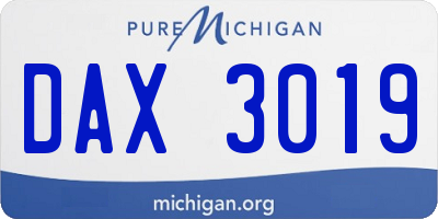 MI license plate DAX3019