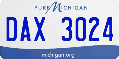 MI license plate DAX3024