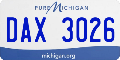 MI license plate DAX3026