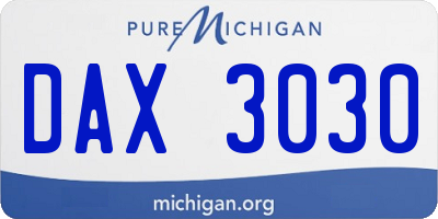 MI license plate DAX3030