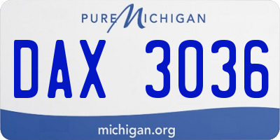 MI license plate DAX3036