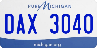 MI license plate DAX3040