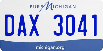 MI license plate DAX3041