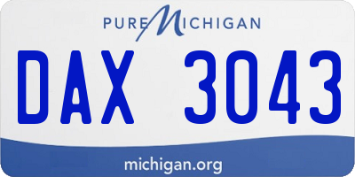 MI license plate DAX3043