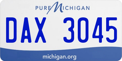 MI license plate DAX3045