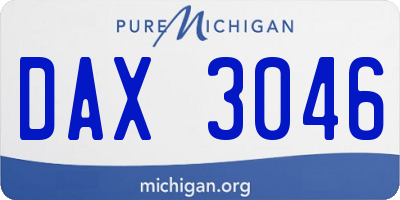 MI license plate DAX3046