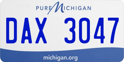 MI license plate DAX3047
