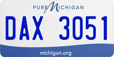 MI license plate DAX3051