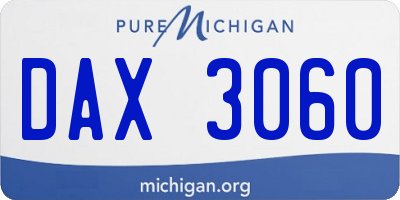 MI license plate DAX3060