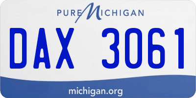 MI license plate DAX3061