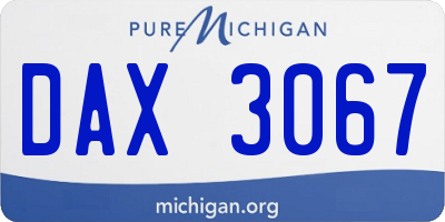 MI license plate DAX3067