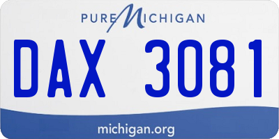 MI license plate DAX3081
