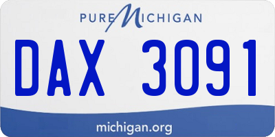 MI license plate DAX3091