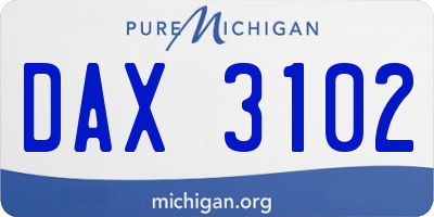 MI license plate DAX3102