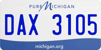 MI license plate DAX3105