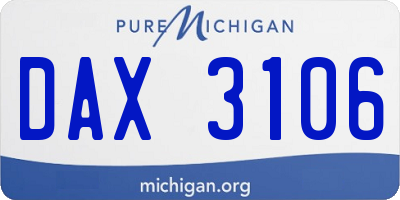 MI license plate DAX3106