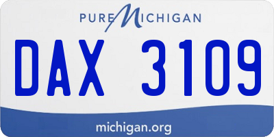 MI license plate DAX3109