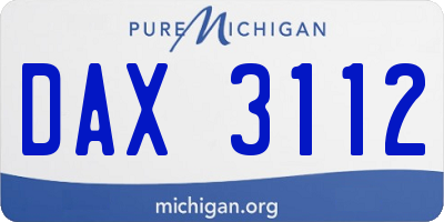 MI license plate DAX3112