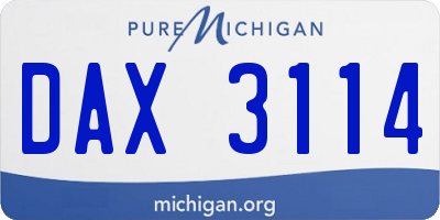 MI license plate DAX3114