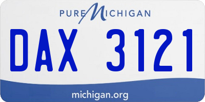 MI license plate DAX3121