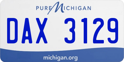 MI license plate DAX3129