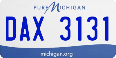 MI license plate DAX3131