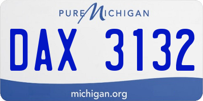 MI license plate DAX3132