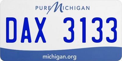 MI license plate DAX3133