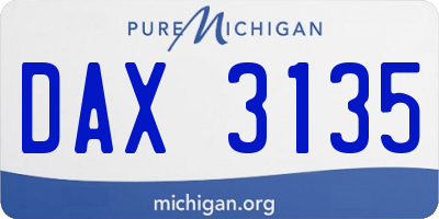 MI license plate DAX3135