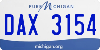 MI license plate DAX3154
