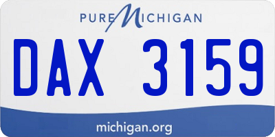 MI license plate DAX3159