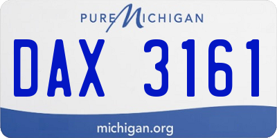 MI license plate DAX3161