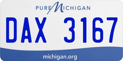 MI license plate DAX3167