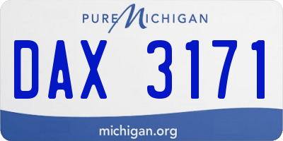 MI license plate DAX3171