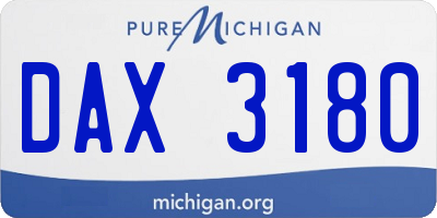 MI license plate DAX3180