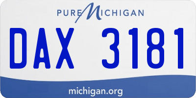 MI license plate DAX3181