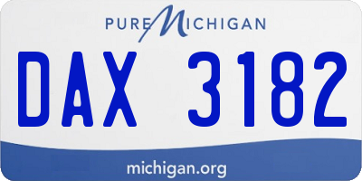 MI license plate DAX3182