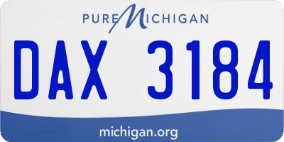 MI license plate DAX3184