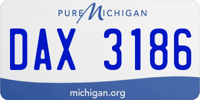 MI license plate DAX3186