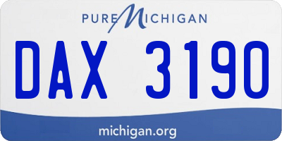 MI license plate DAX3190
