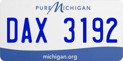 MI license plate DAX3192