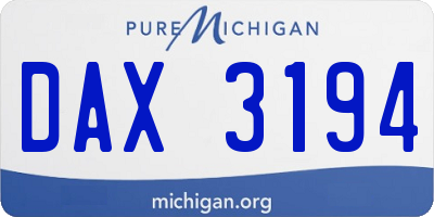 MI license plate DAX3194