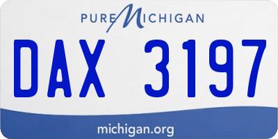 MI license plate DAX3197