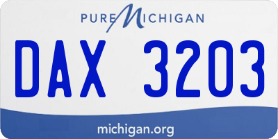 MI license plate DAX3203