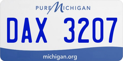 MI license plate DAX3207