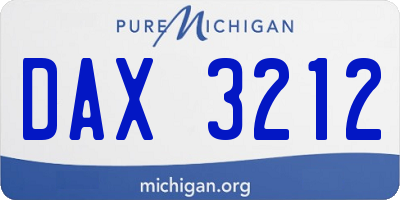 MI license plate DAX3212